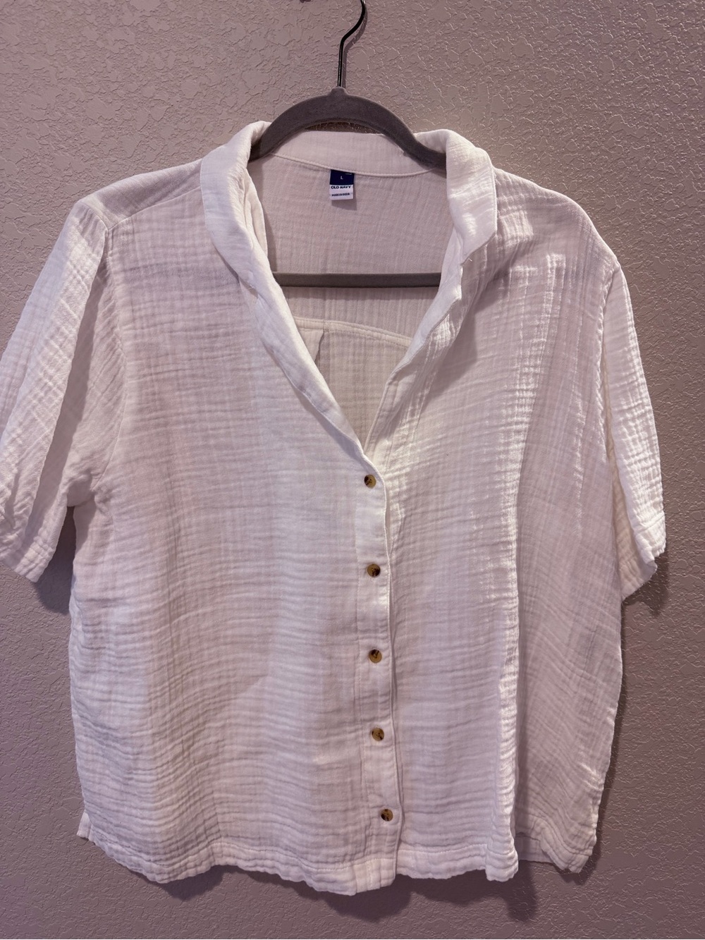 Old Navy White Gauze Button-Down Shirt